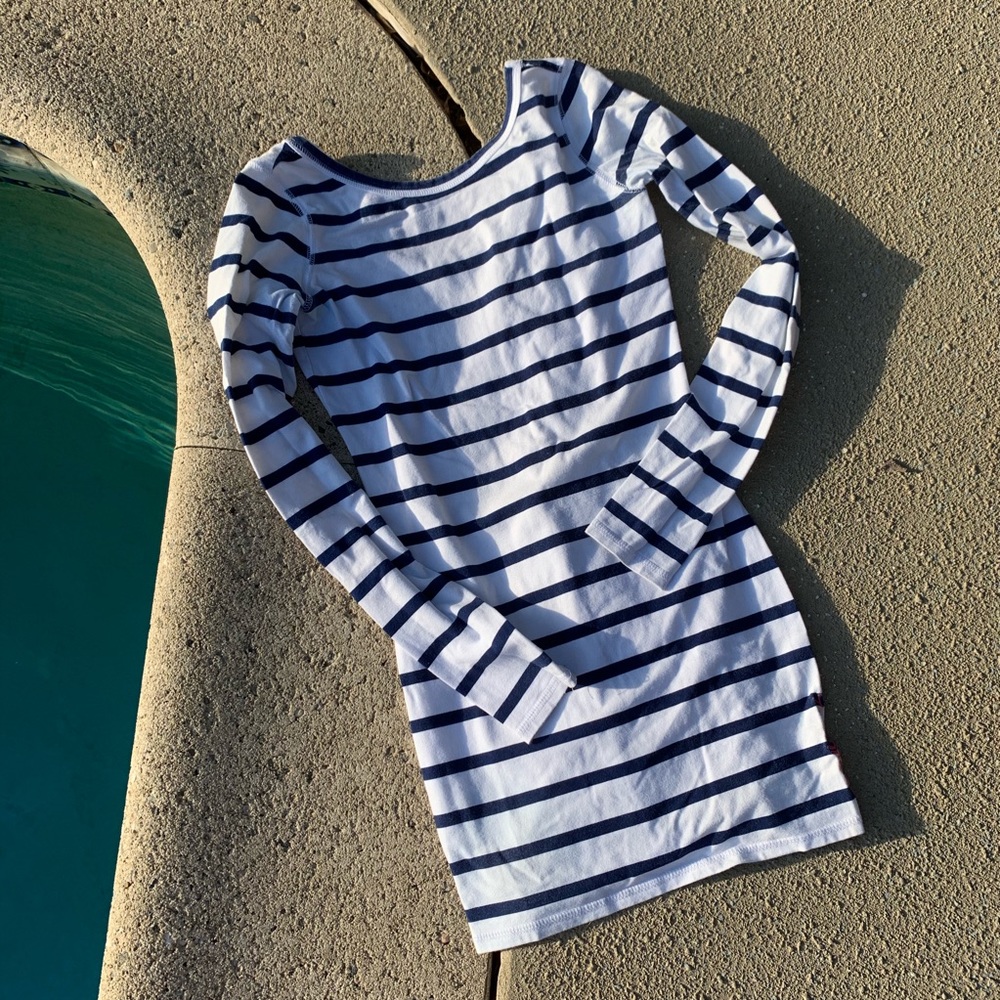 Billabong navy and white stripe bodycon dress